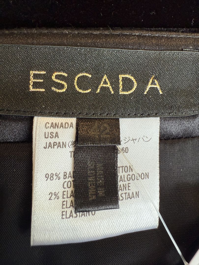 Escada Black Velvet Stretch Pencil Skirt – Size 40/US 10
