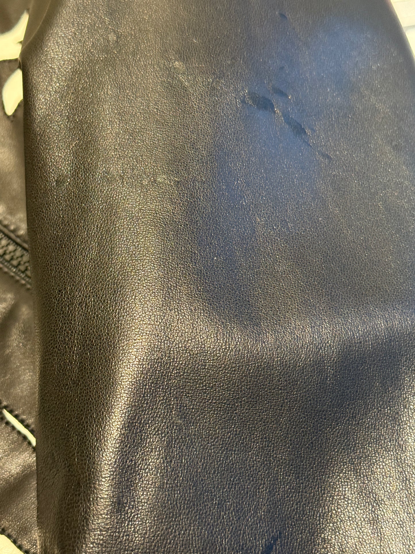 Giorgio Armani Black Lambskin Leather Floral Jacket – Size 40 (IT)