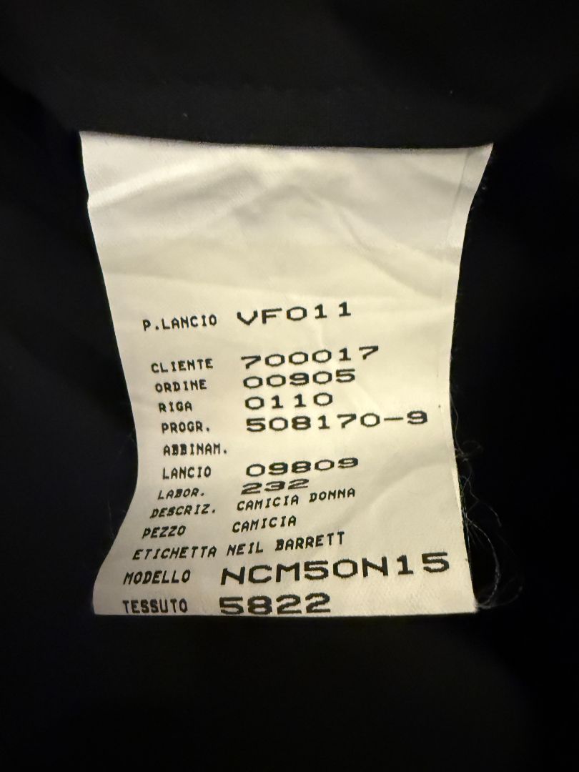 Neil Barrett Black Button-Front Stretch Shirt – Size M