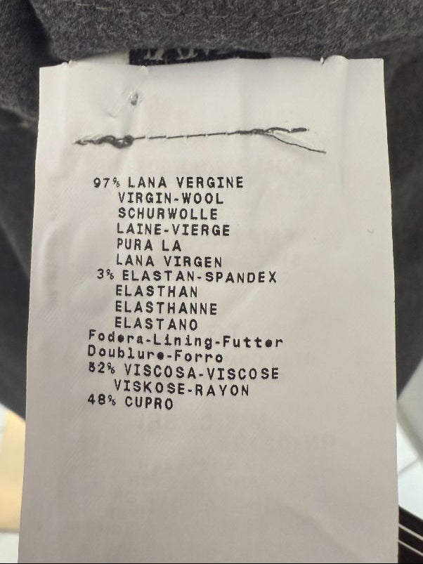 Armani Collezioni Gray Virgin Wool Paperbag Waist Wide-Leg Pants – Size 12