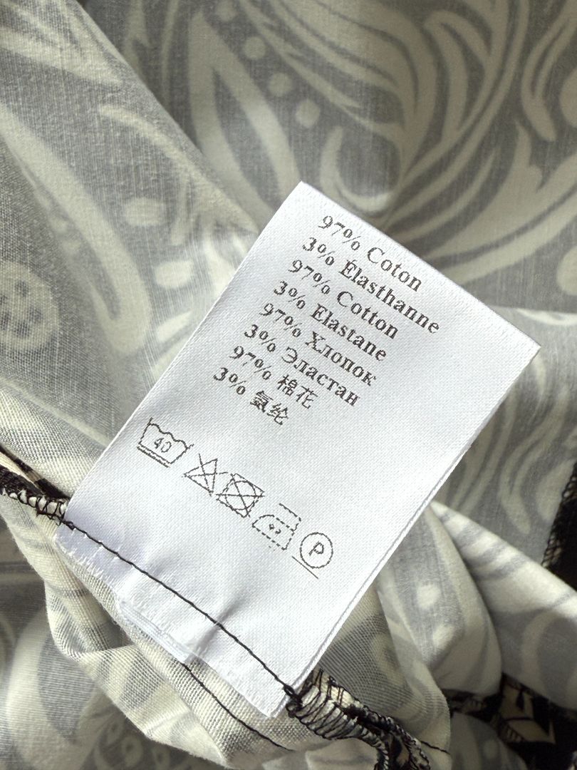 La DoubleJ Black & Ivory Printed Cotton 24/7 Dress – Size L- NWT