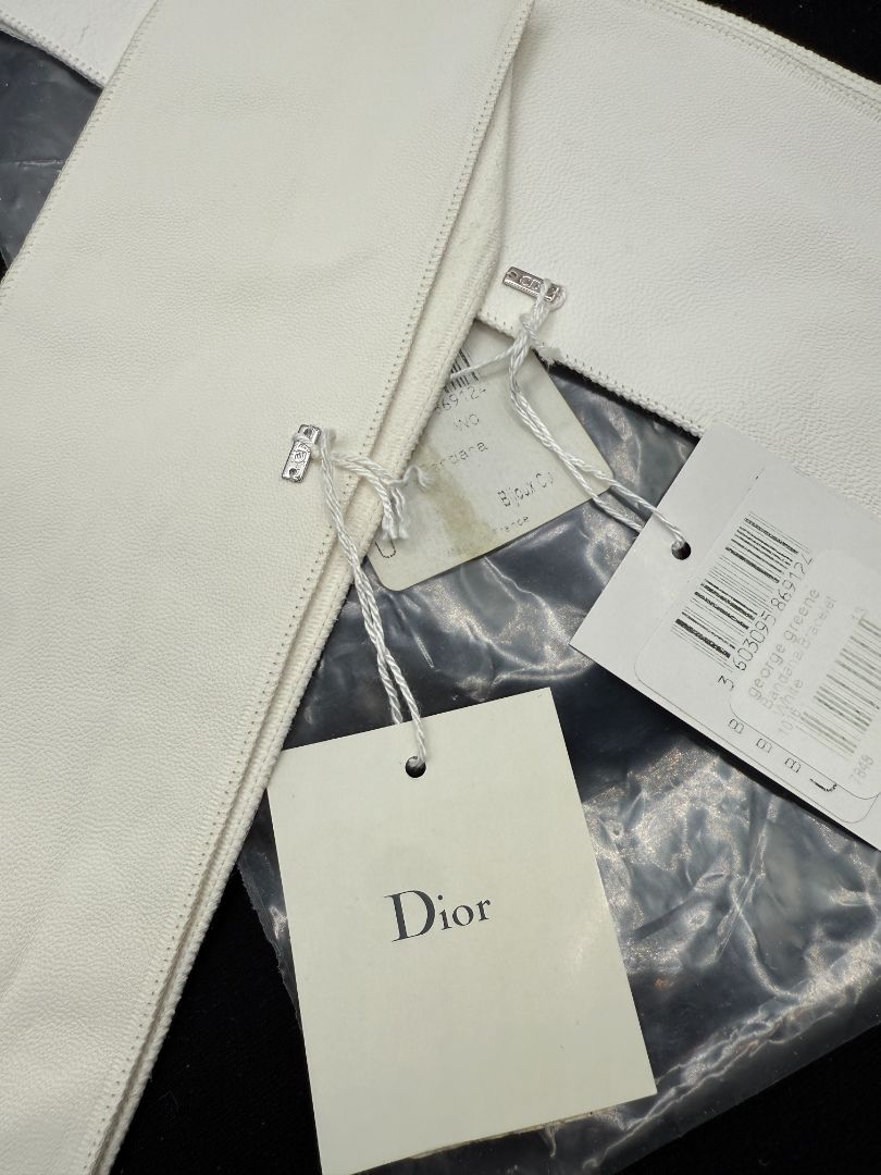 Dior White Leather Multi-Use Wrist Straps – Brand New with Tags