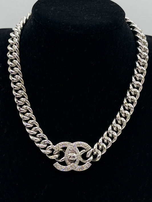 Chanel CC Turn Lock Rhinestone Necklace – Fall 1996 Collection