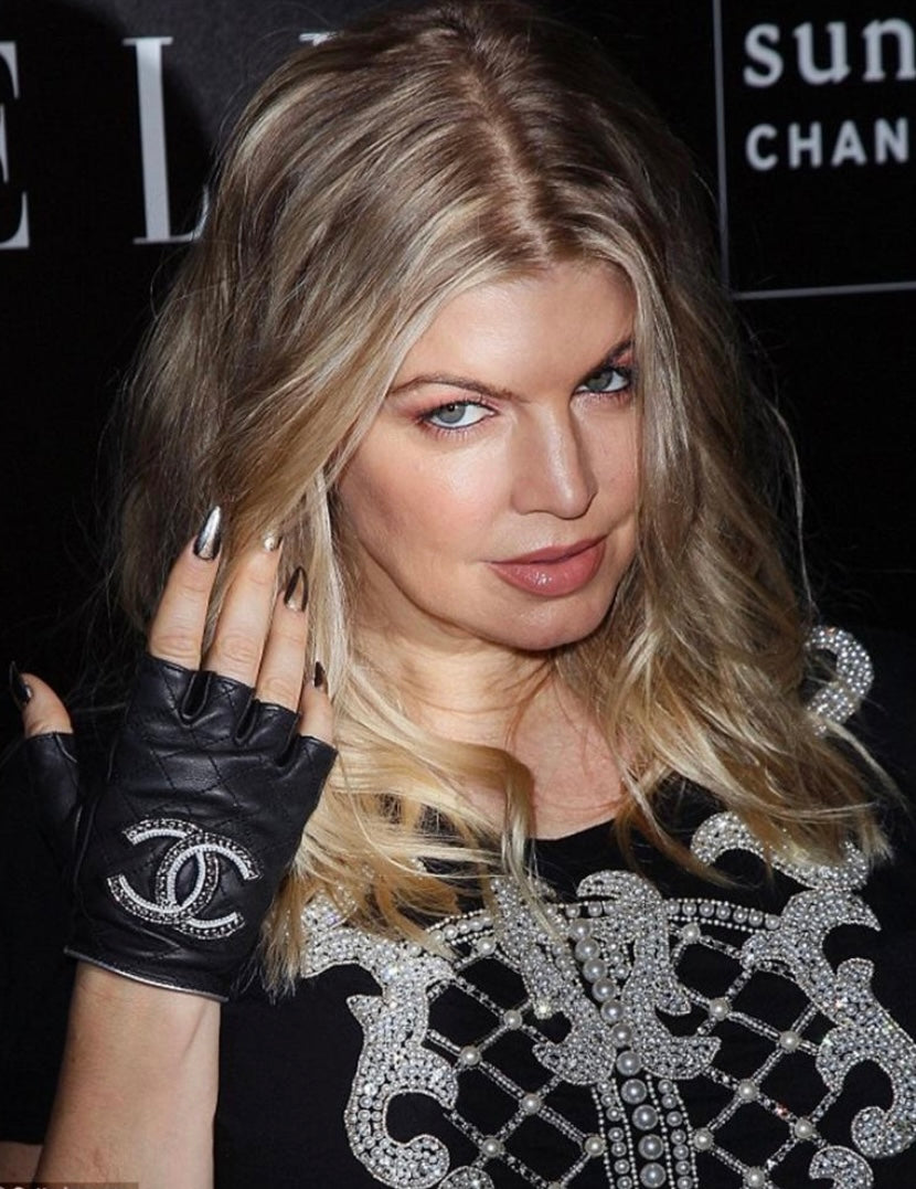 Chanel Quilted Lambskin Beaded CC Fingerless Gloves – Size 7½ – Excellent Preowned Condition (Rare)