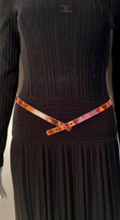 Chanel Multicolor Python Skinny Belt – Size 85/34