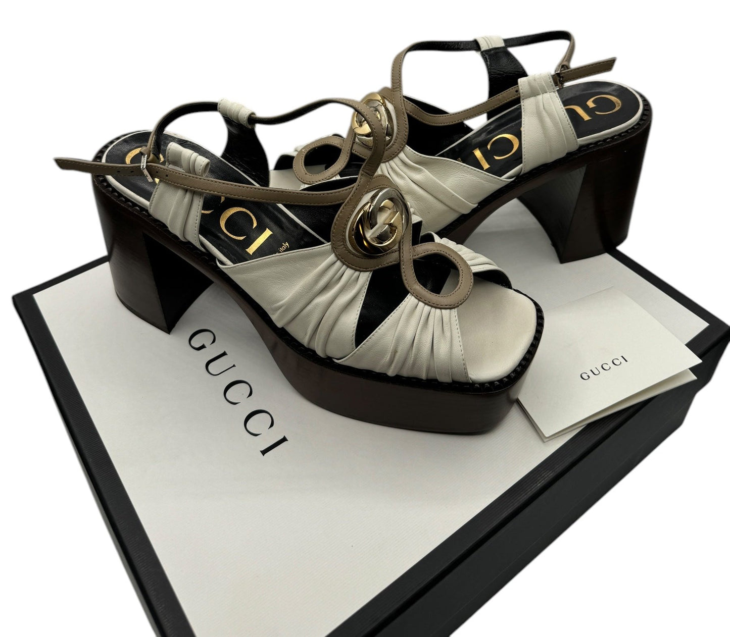 Gucci Charlotte Sandals 95 Dusty White - Size 42