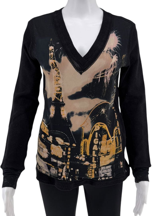 Jean Paul Gaultier Maille Femme Paris Cityscape Knit Top – Size L