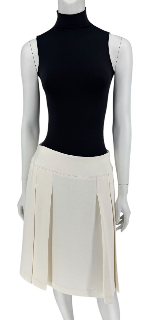 Anne Klein Ivory Pleated A-Line Skirt – Size 6