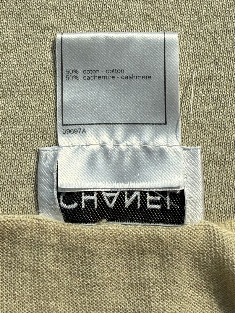Chanel Beige Cotton-Cashmere Twin Set – Size FR 46 (US 12)