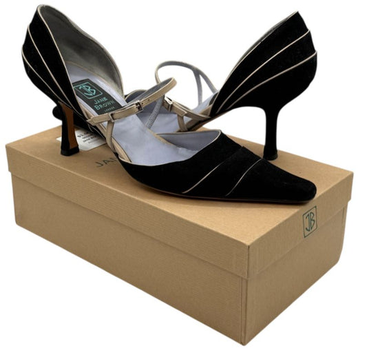 Jane Brown Two-Tone Suede & Leather Strappy Pumps – Size 40