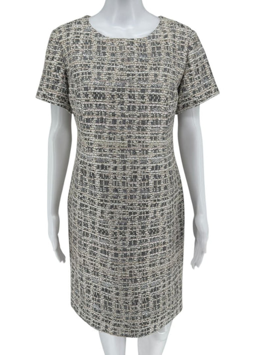 Pamella Roland Metallic Tweed Sheath Dress