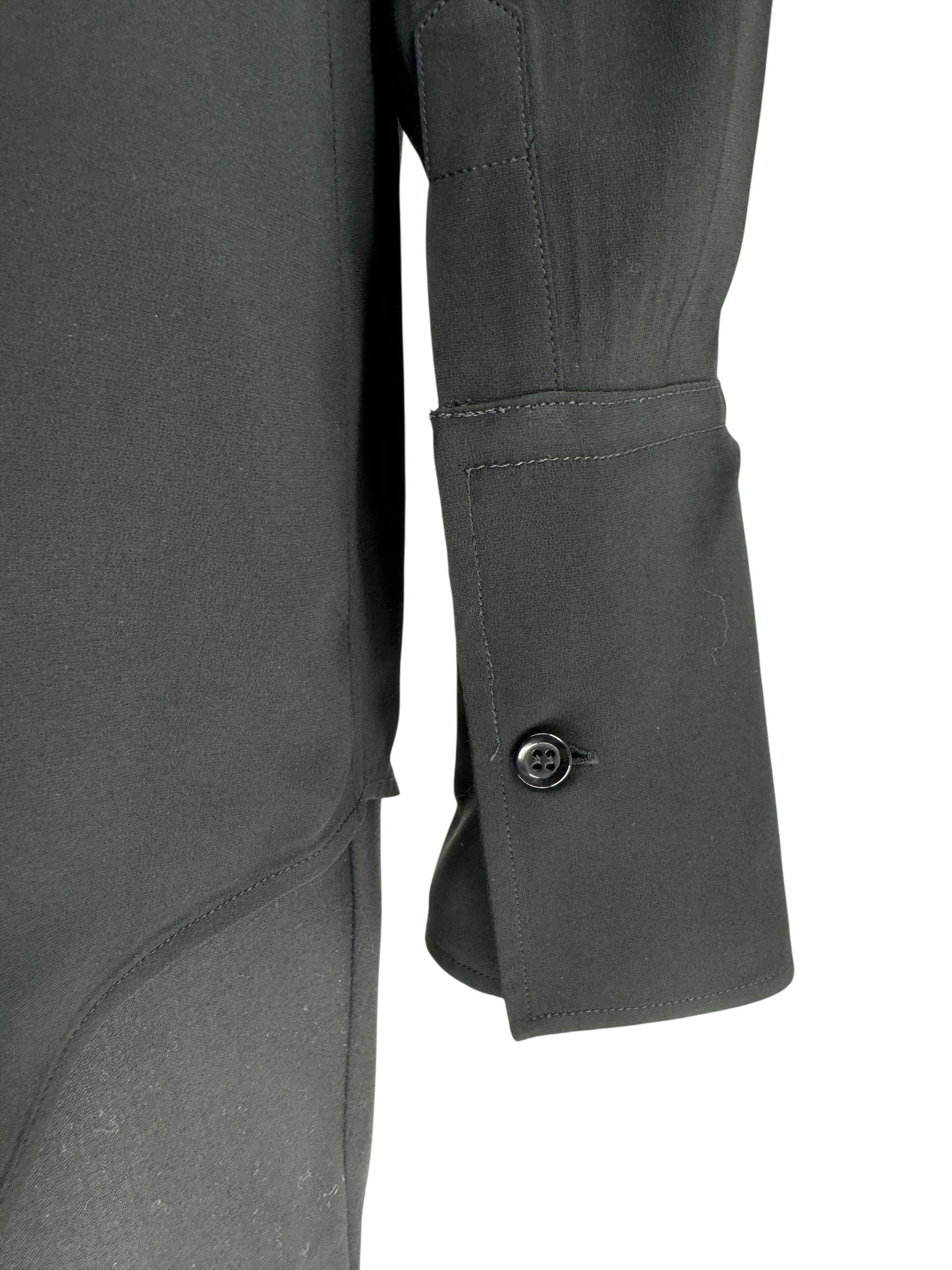 Sportmax Black Silk-Blend Concealed Placket Shirt – Size US 10 / IT 44