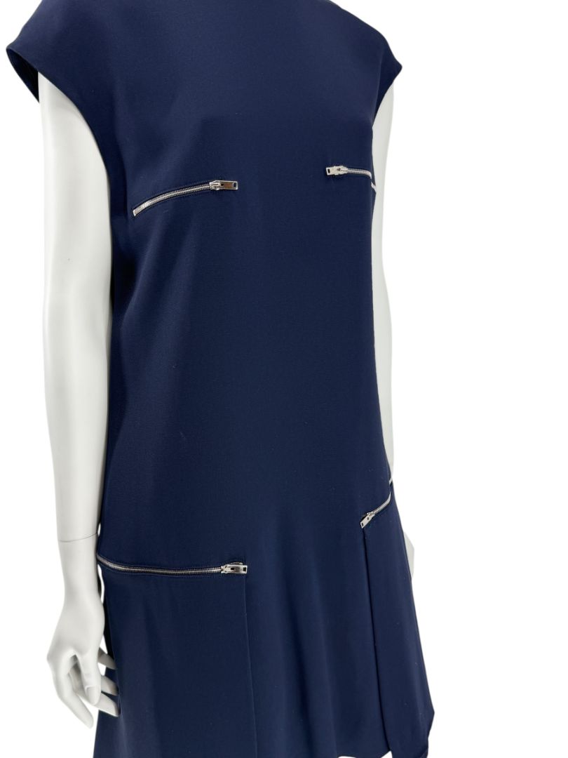 Stella McCartney Navy Zip-Detail Shift Dress - Size IT 44
