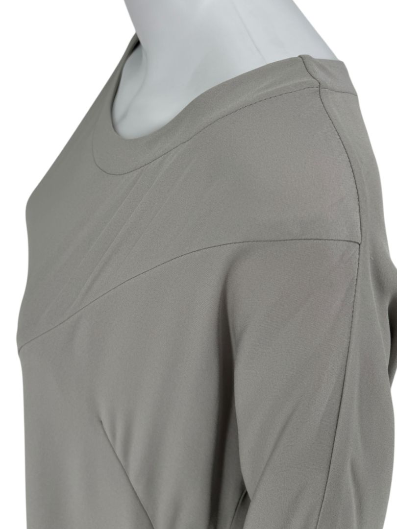 Akris Gravel Grey Long Silk Tunic Blouse – Size 8