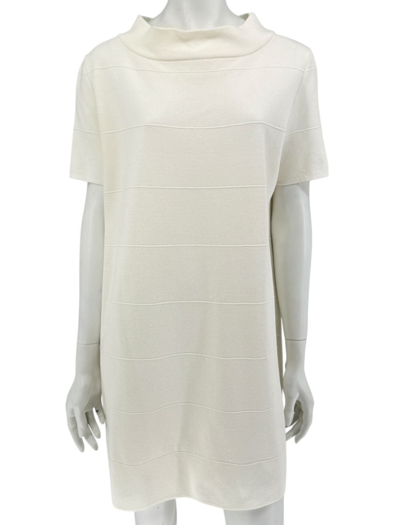Max Mara Ivory Textured Knit Shift Dress – Size L