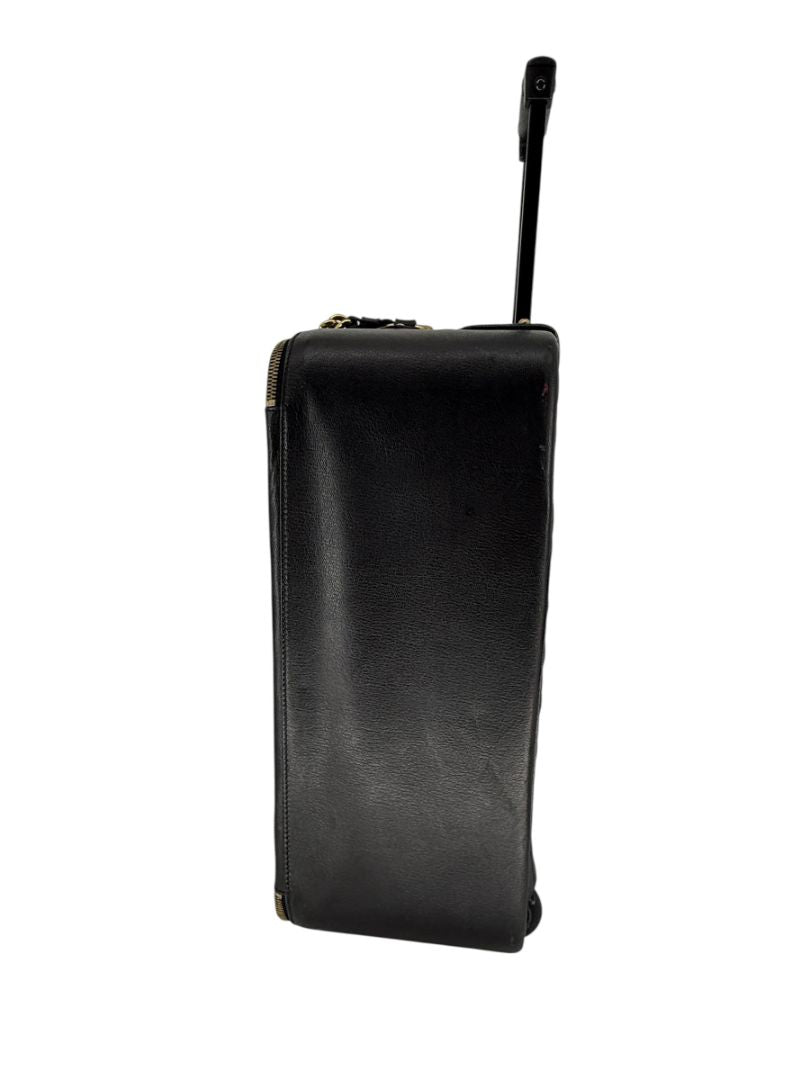 Marc Jacobs Quilted Black Leather Carry-On Suitcase – 20.8" x 14.2" x 8.3"