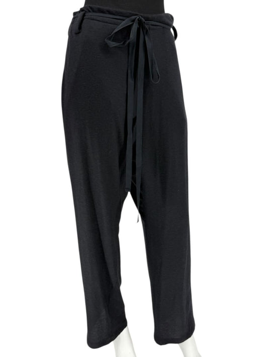 The Row Black Drop-Crotch Belted Knit Pants – Size XS