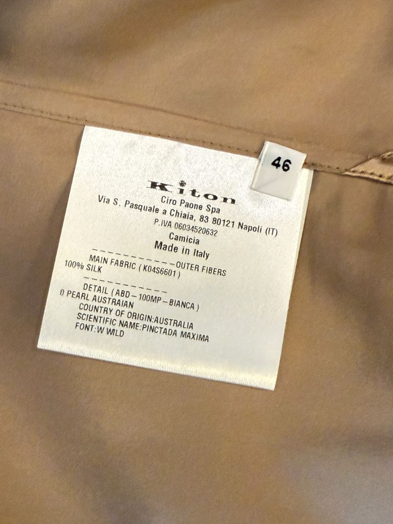 Brand New Kiton Bronze Silk Bow Blouse – Size 46