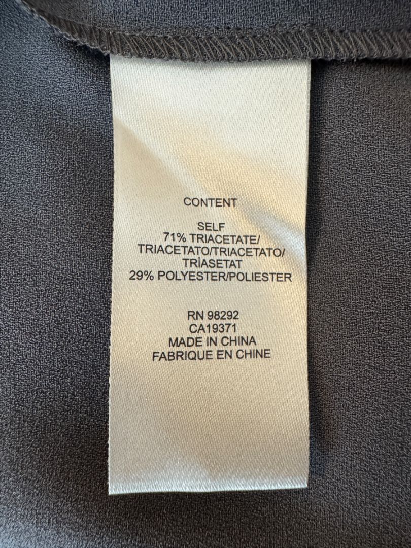 Tibi Charcoal Cap-Sleeve Mock Neck Top – Size L