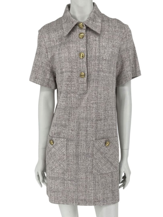 Rosetta Getty Textured Knit Collared Mini Dress – Size M