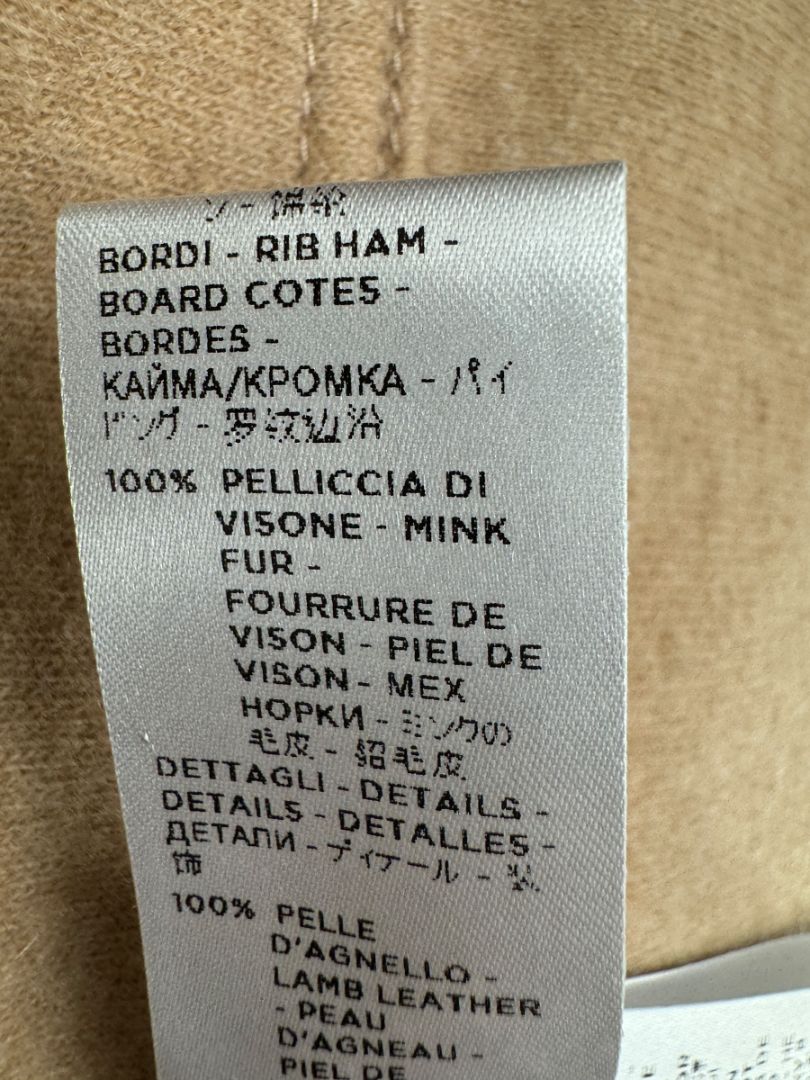 Agnona Camel Cashmere Cape with Fur Trim & Hood – One Size- NEW