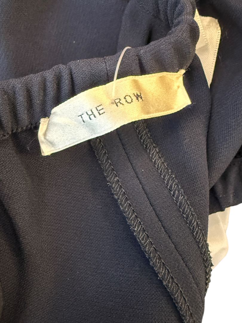 The Row Navy Viscose-Blend Wide Leg Pants - Size S