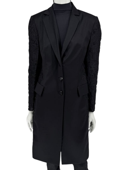 Pamella Roland Black Embellished Longline Jacket – Large