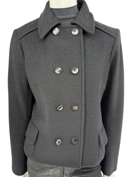 Lida Baday Black Wool Cropped Peacoat – Size 12