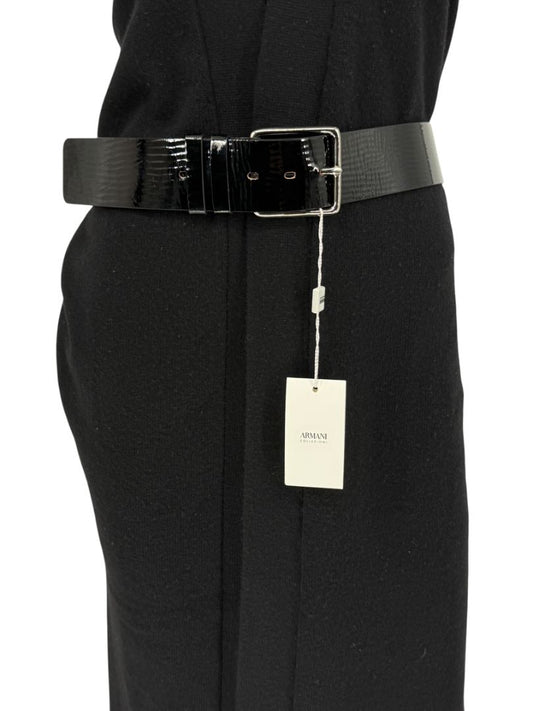 Armani Collezioni Black Patent Leather Belt – Size 42 (L) – 2" Wide