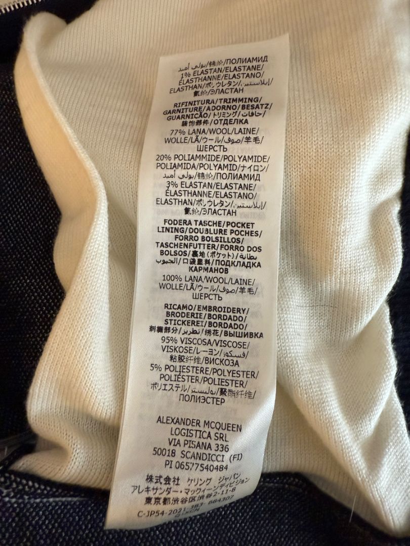 Alexander McQueen Wool Blend Skull Varsity Jacket – Size S (Men's)