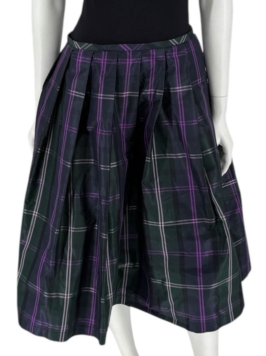 Escada Silk Plaid A-Line Skirt - Size 42