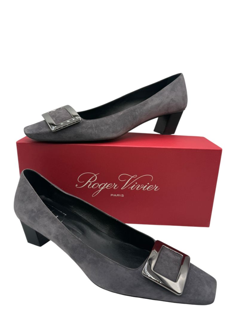 Roger Vivier “Belle Vivier” Grey Suede Pumps – Size 41