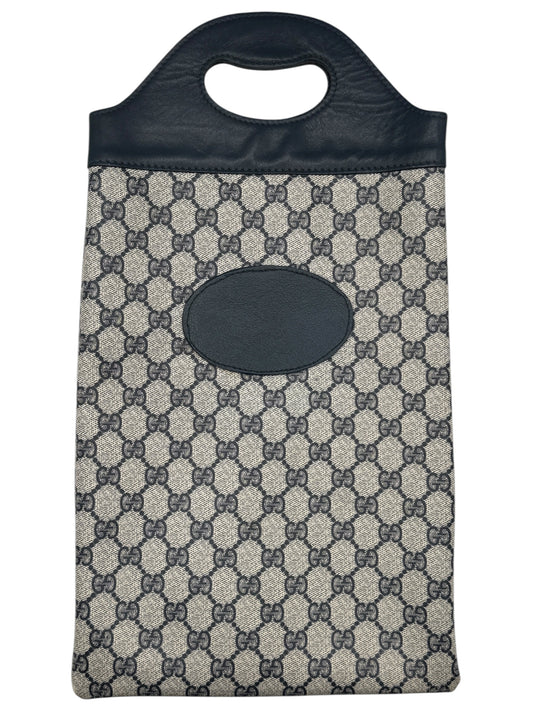 Gucci Vintage GG Canvas &  Leather Champagne Bottle Carrier – Made in Italy