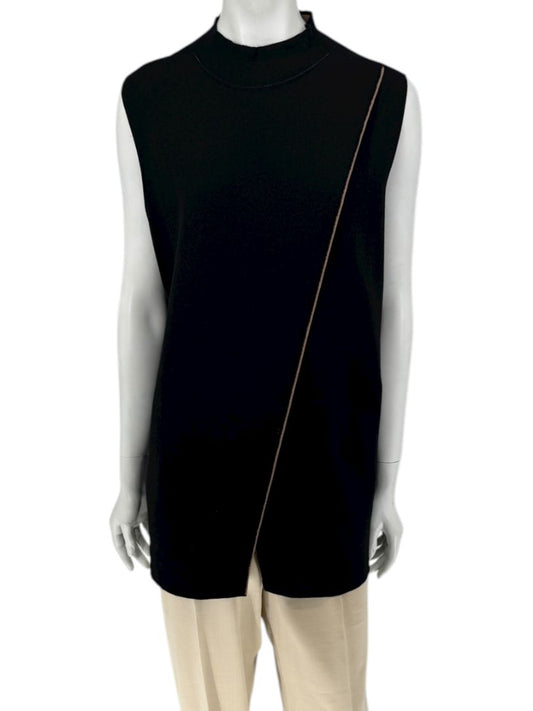 Lafayette 148 New York Women’s Black Sleeveless Knit Tunic - Medium