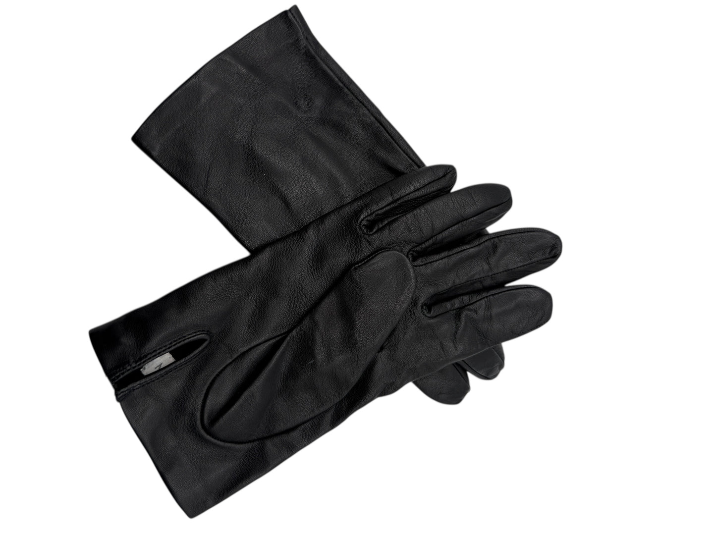 Bergdorf Goodman Women’s Black Leather Gloves – Size 7.5 – Made in France