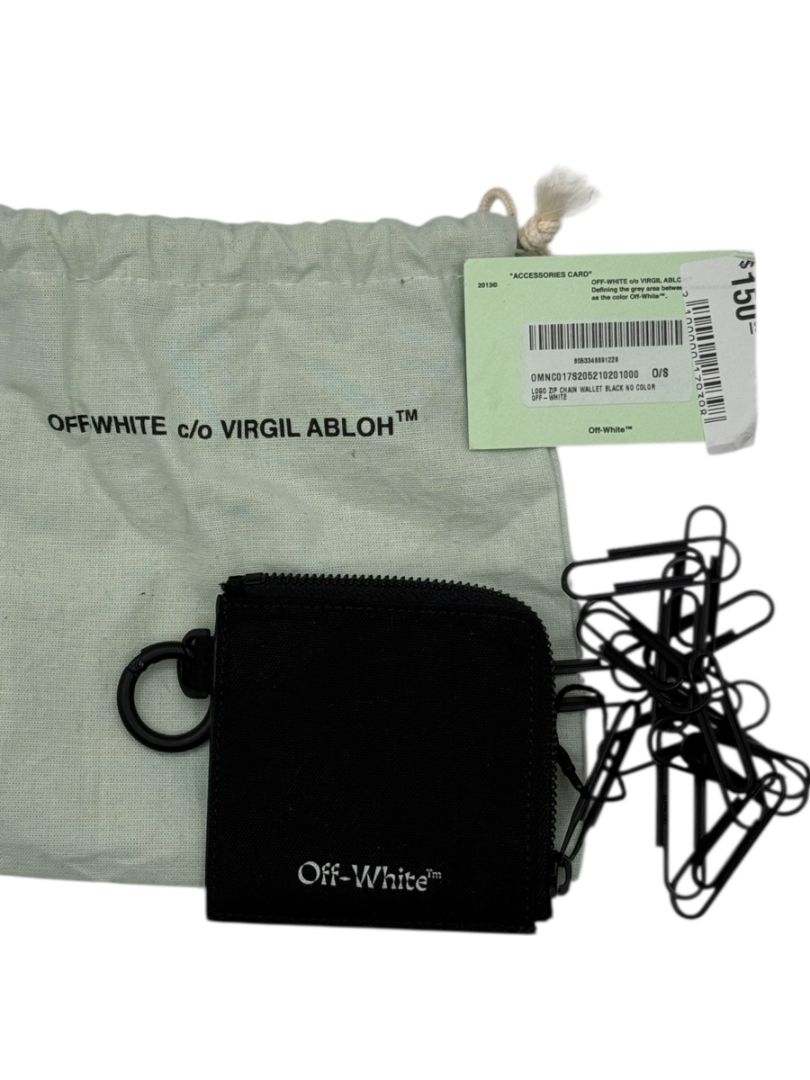 Off-White Virgil Abloh Black Paperclip Chain Zip Top Wallet – One Size – New With Tags