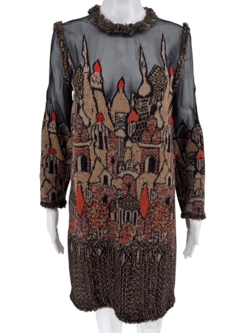 Chanel Paris–Moscow Wool-Blend Embroidered Mini Dress – Size 38 – Brand New With Tags