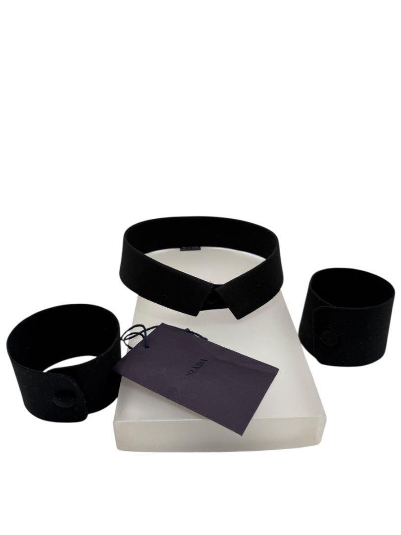 Prada Black Collar & Cuff Set – XS – Pristine Brand New Condition