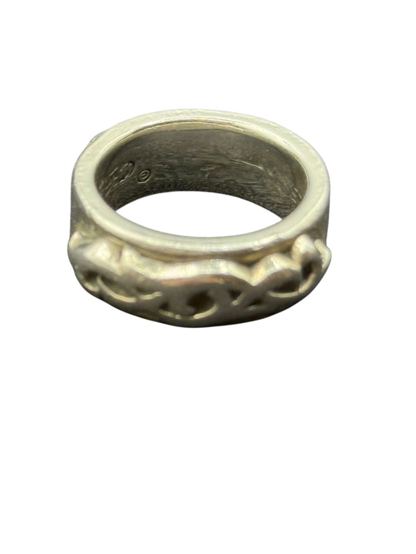 Chrome Hearts Sterling Silver Carved Band Ring – Size ~9 (U.S.) – Excellent Condition