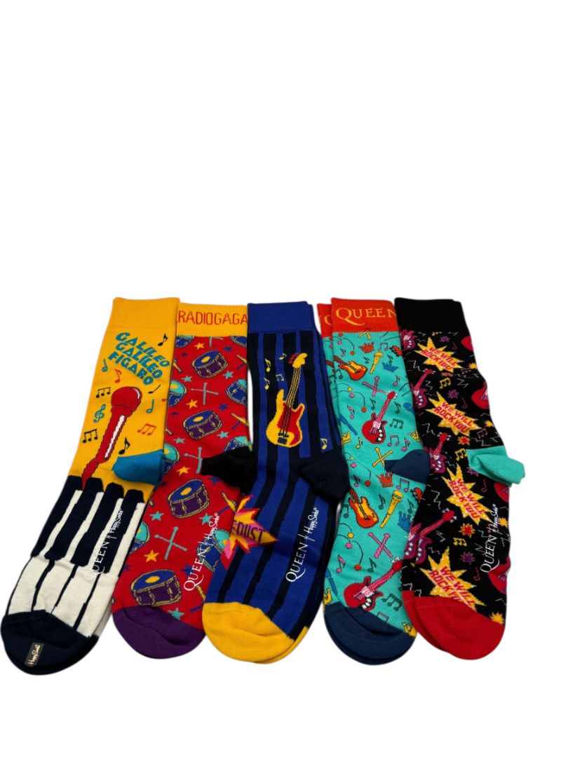 Queen x Happy Socks Collector’s Edition Gift Set – 5-Pair Set – Size 10–13 – With Box