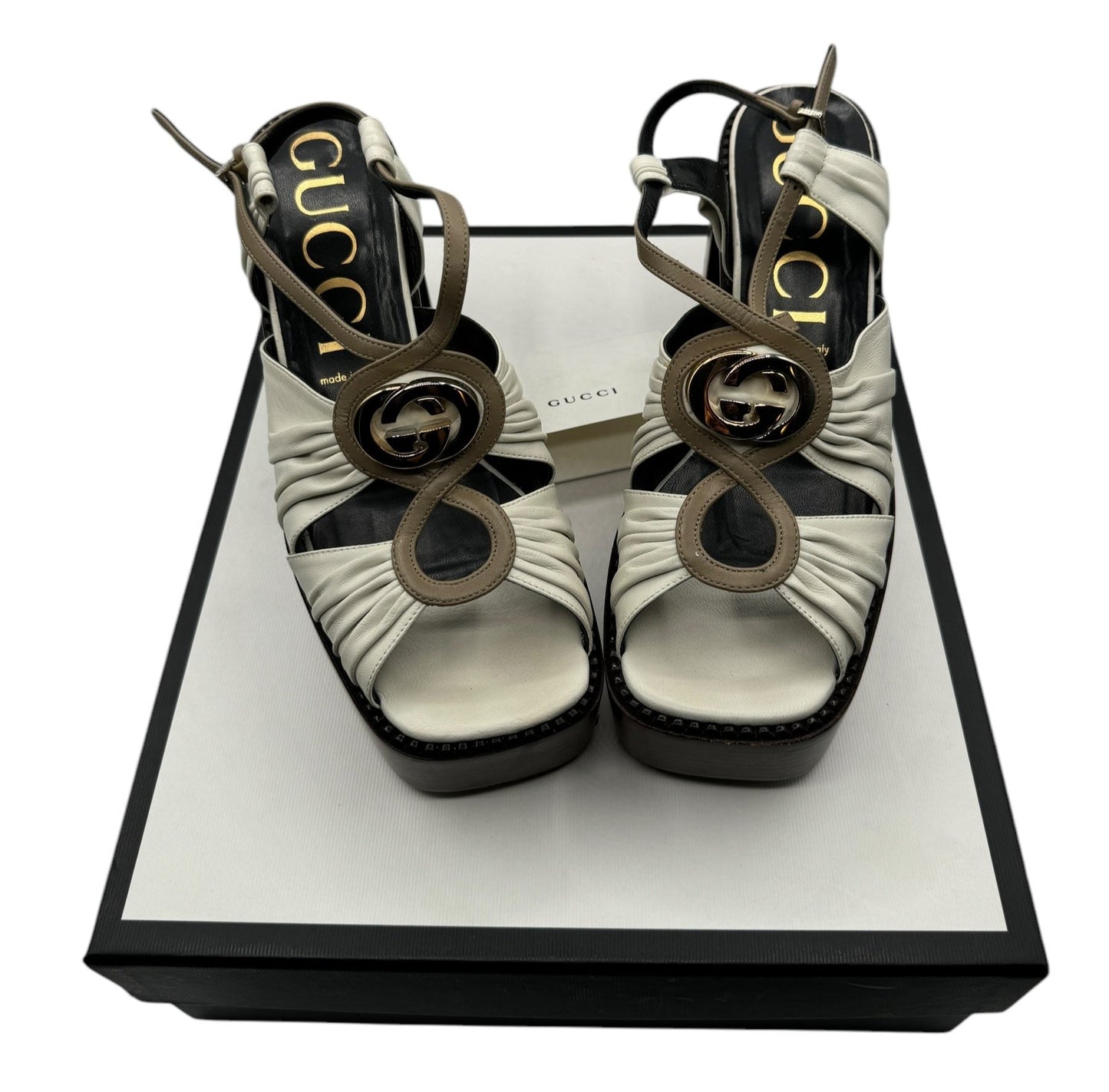 Gucci Charlotte Sandals 95 Dusty White - Size 42