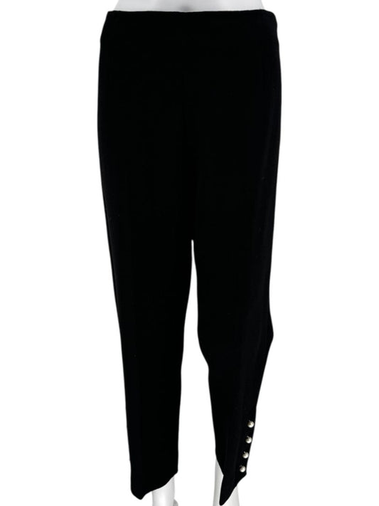 Lela Rose Pearl-Trim Ankle Pants – Black - Size 10