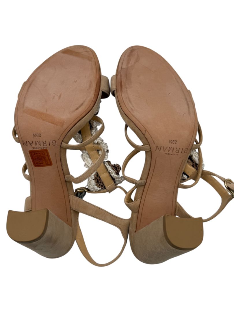 Alexandre Birman Nude Suede Crochet Flower Sandals – Size 39.5