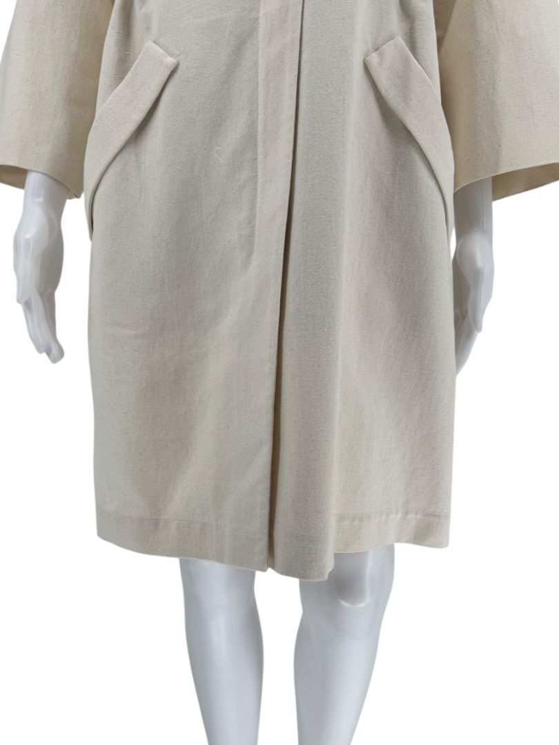 Brunello Cucinelli Cream Cotton-Blend Cocoon Coat – Size IT 44 (US 8)