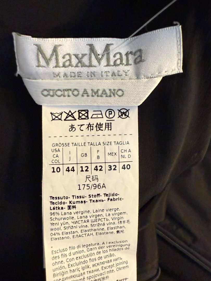 Max Mara 'Cucito a Mano' Black Wool Cocoon Dress – Size IT 40 (US 4/6)