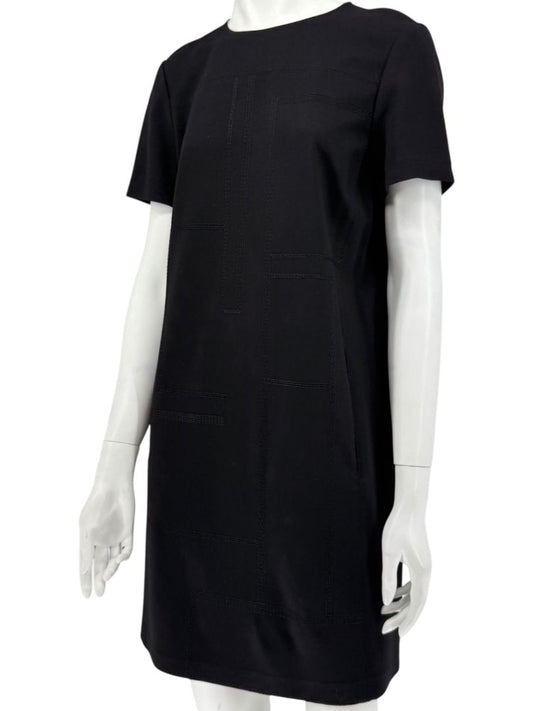 Lafayette 148 Black Textured Knit Shift Dress - Size M