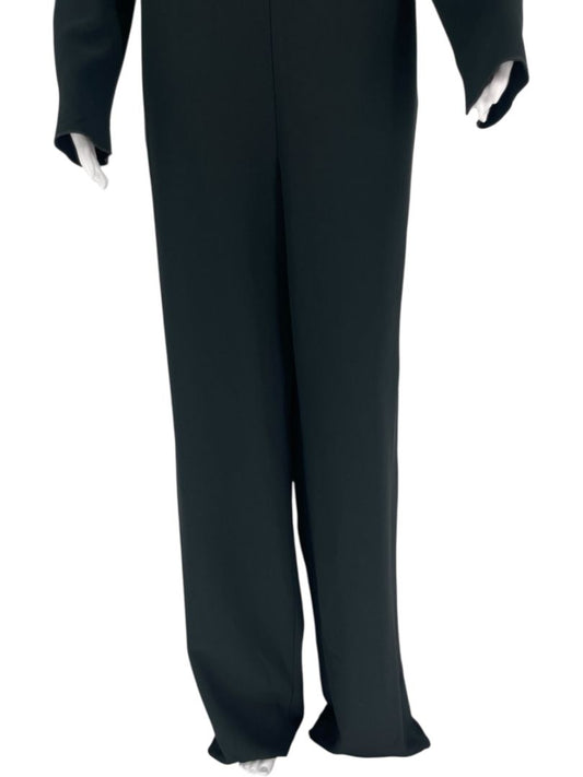 Pamella Roland Black Crepe Long Sleeve Jumpsuit – Size: Large