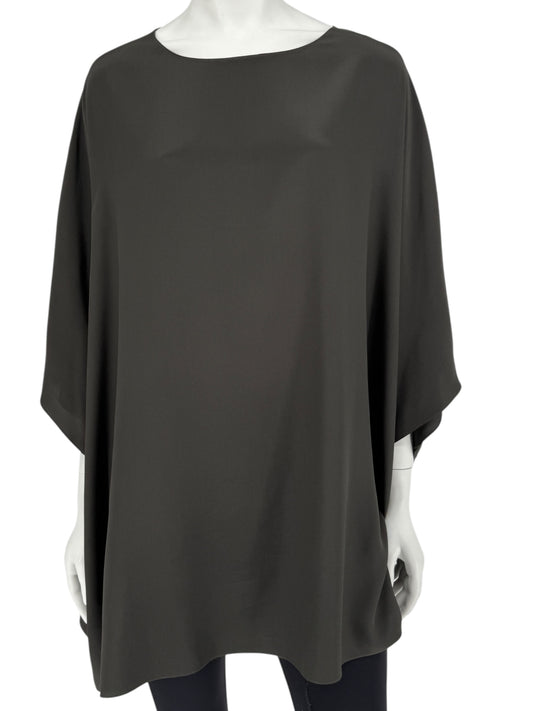 The Row Charcoal Grey Silk Oversized Tunic Blouse – Size M