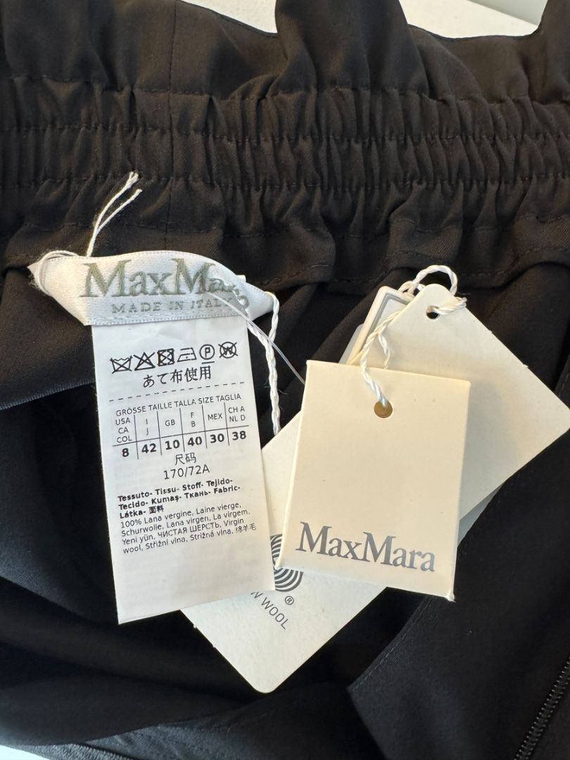 NWT Max Mara Black Paperbag Waist Pants – Size 14 (US)