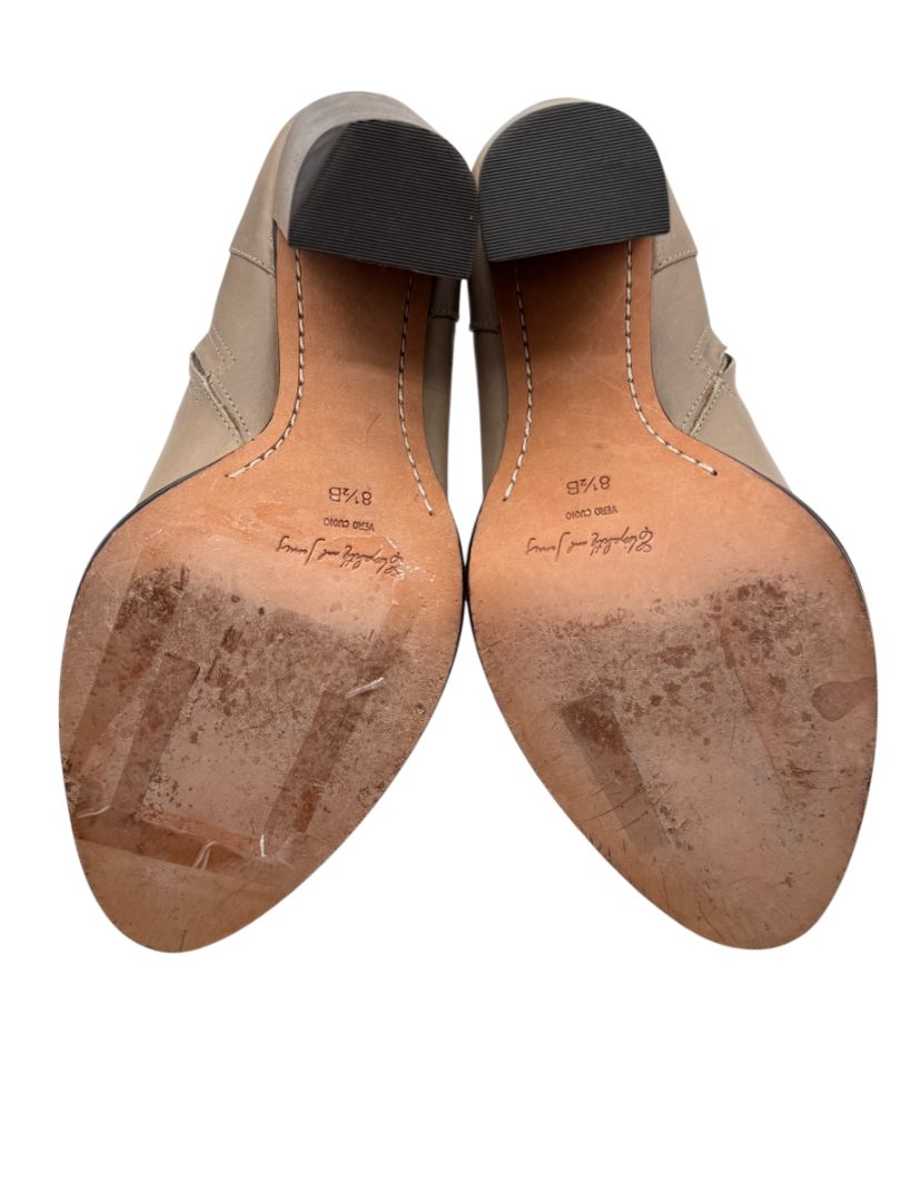 Elizabeth and James Taupe Leather Ankle Booties – Size 8.5B